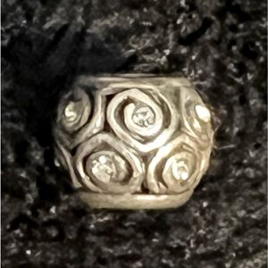 Brighton mini charm bead spiral heart silver j93922 rare retired new
